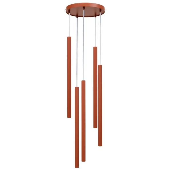 Nowoczesna zwisająca lampa Sopel 5 41459 metalowe tubki ceglane