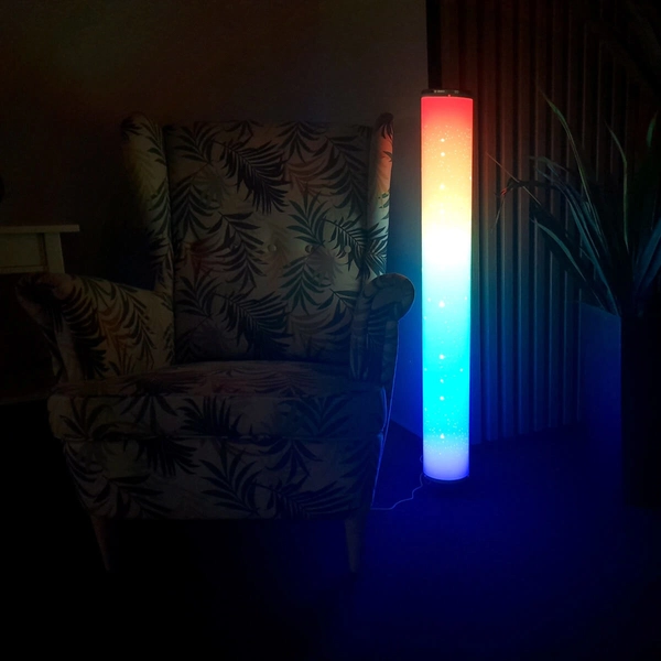 Lampa podłogowa z pilotem Stella 325341 Polux RGB słupek biała