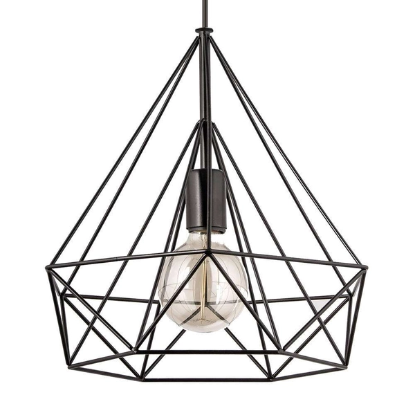 Wisząca lampa druciana VEN W-CORF/D BK industrialna czarna