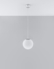 LAMPA wisząca SL.0263 szklana OPRAWA zwis kula ball chrom biała