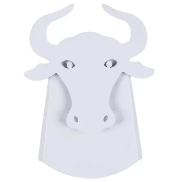 Ścienna lampa ORIGAMI BULL-W metalowa byk LED 6W 3000K biały