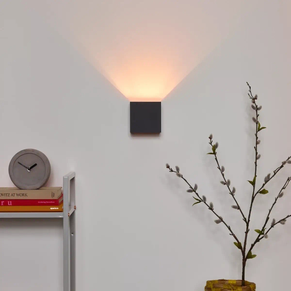 Lampa ścienna kostka XIO 09217/04/36 Lucide kwadratowa szara