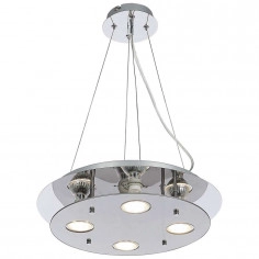 LAMPA wisząca NAOMI 2647 Rabalux okrągła OPRAWA zwis przydymiony chrom