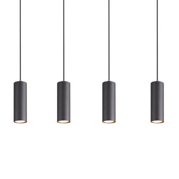 Wisząca lampa loftowa VANTOS DL432312400 Trio tubki do jadalni czarny