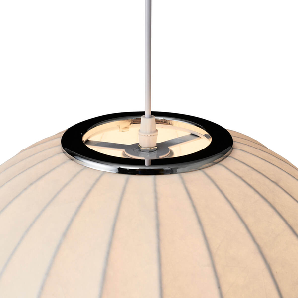 Okrągła wisząca lampa SILK ST-2330-30 Step jedwabna do sypialni biały