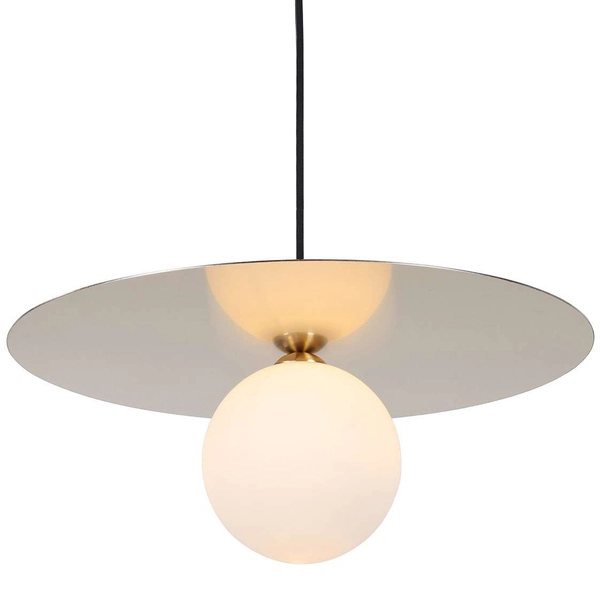 LAMPA wisząca SPOLETTO PND-201923-1 Italux modernistyczna OPRAWA metalowa ZWIS kula ball złota biała