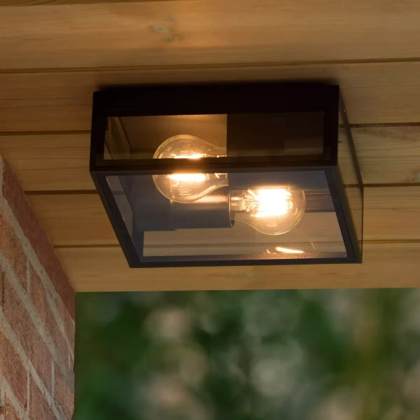 Loftowy kinkiet ścienny DUKAN 15802/02/30 Lucide IP65 zewnętrzny czarny