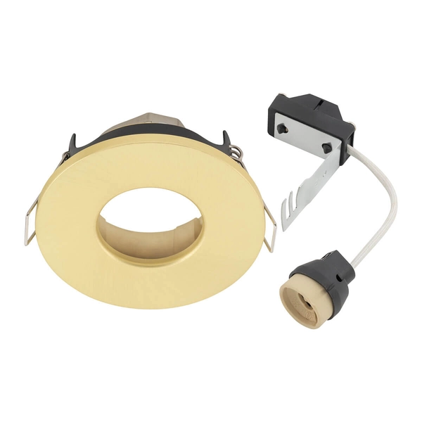 Podtynkowa lampa sufitowa Acre 10711 IP44 okrąg mosiądz przezroczysty