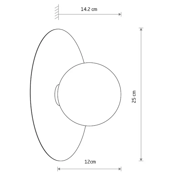 Ścienna lampa ze szkła SATURN biała terakota okrągła 1xG9 jadalniana kula 12437