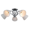 LAMPA sufitowa LUGANO PND-5643-5 Italux szklana OPRAWA plafon z kryształkiem crystal stożki chrom białe