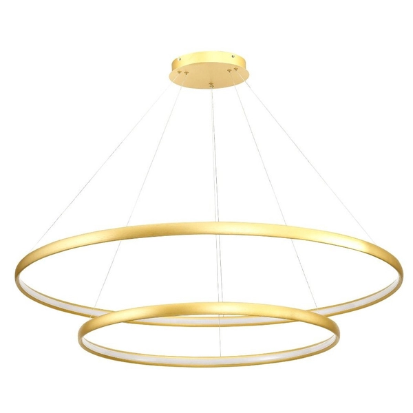 Wisząca lampa ledowa Carlo 65W 4000K złote ringi zwis nad łóżko