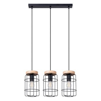 Potrójna lampa wisząca Gotto SL.1264 loft na listwie czarna