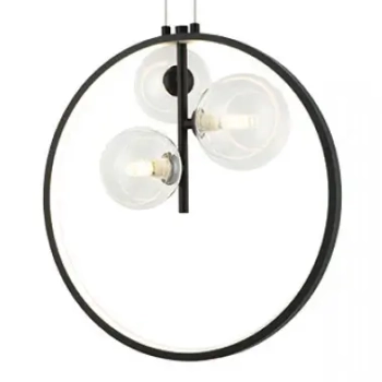 Ringowa zwisająca lampa 22064 LED 20W 3000K do salonu z żarówkami czarny