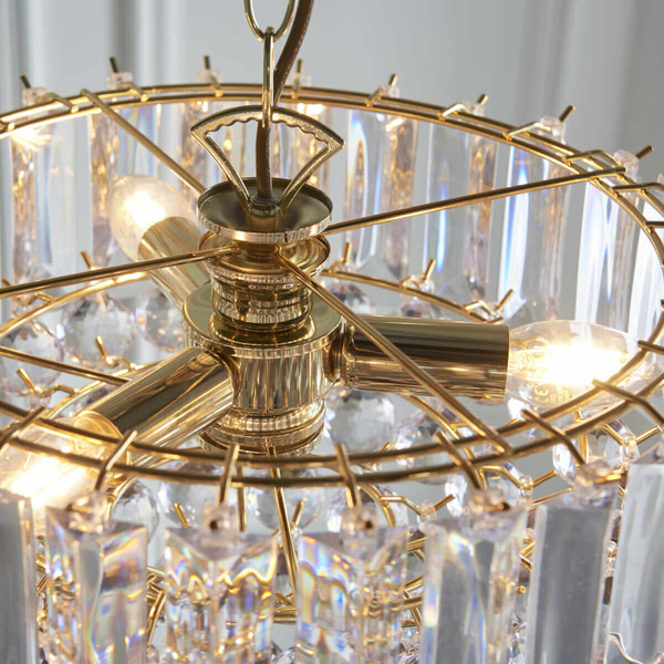 Lampa wisząca z kryształkami Fargo FARGO-14BP Endon mosiądz przezroczysta