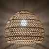 Wisząca lampa Boho 11152 cage japandi klatka metalowa drewniana biała