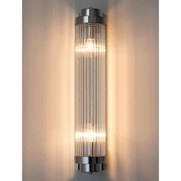 Szklana lampa ścienna Column MSE010100362 Moosee do jadalni chrom