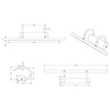 Kinkiet ścienny CUADRO 225210104 Trio LED 8W 3000K galeryjka mosiądz