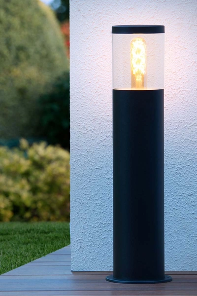 Czarny słupek ogrodowy Fedor 14899/50/30 okrągły outdoor metalowy