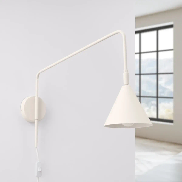 Ścienna lampa na wysięgniku NOX SL.1699 z wtyczką beżowa