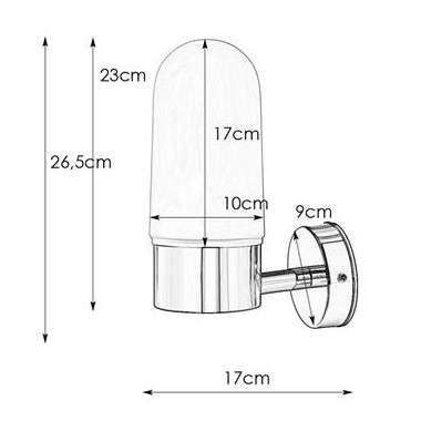 Kinkiet LAMPA industrialna ZEN 107800 Markslojd szklana OPRAWA ścienna tuba do łazienki loftowa IP44 czarna przezroczysta