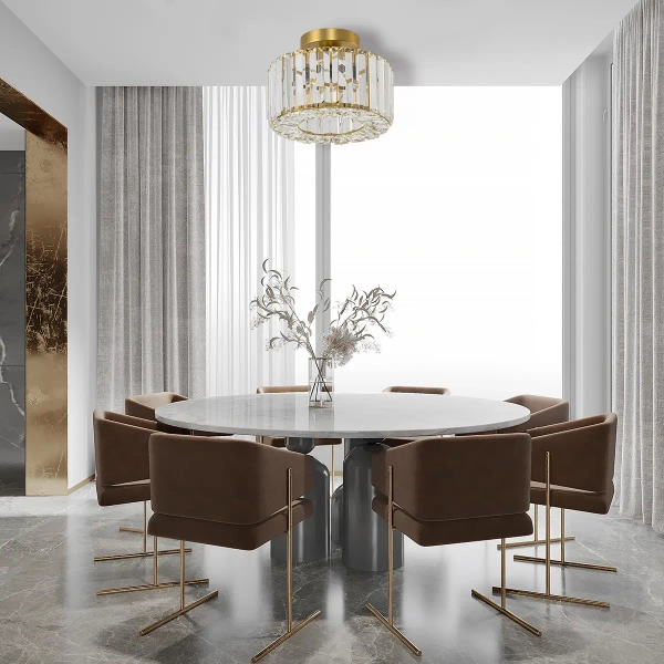 Kryształowa lampa sufitowa Vetro LP-2910/1C GD okrągła złoty