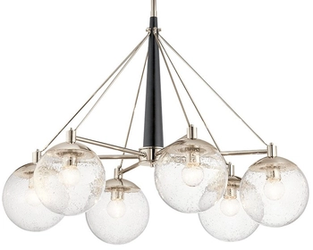 Zwisowa lampa nad stół QN-MARILYN6 kulista retro nikiel