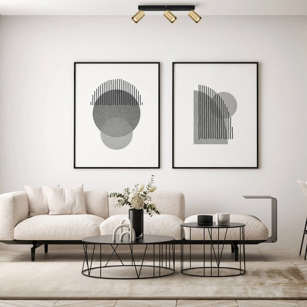 Potrójna lampa sufitowa Nesto SPL-23436-3-BK-GD Italux spot czarna mosiężna