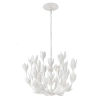 Żyrandol do salonu Flora QN-FLORA3-WHT kwiaty metalowe białe