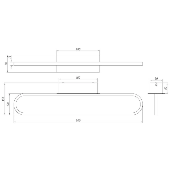 Ścienny kinkiet GIANNI 283779132 Trio LED 22W 3000K IP44 nad lustro czarny