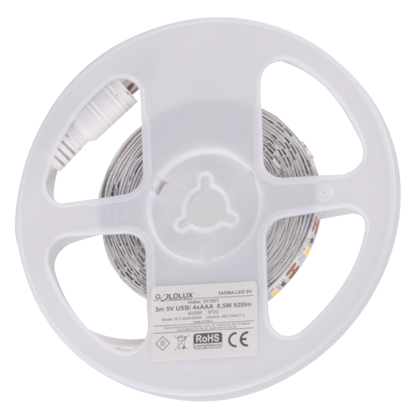 Taśma LED z czujnikiem PIR + port USB 317957 LED 8,5W 4000K biała