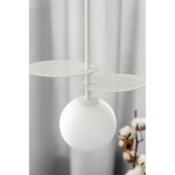 Kulista lampa wisząca Fyllo FYA111P0 metalowa szklana okrągła biała