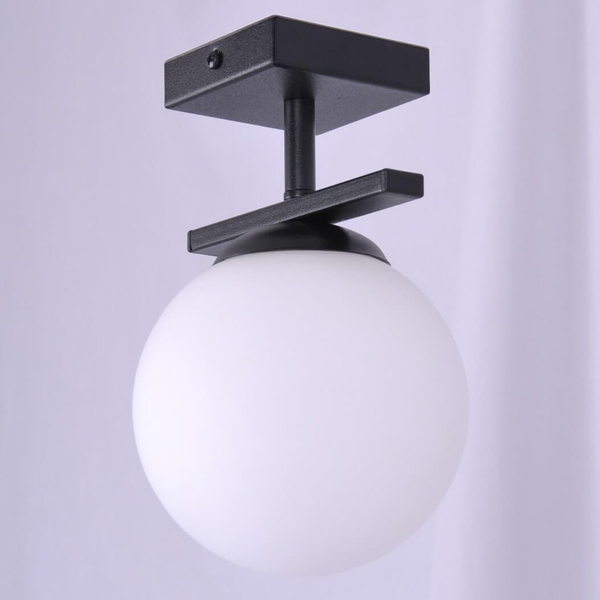 Salonowa lampa sufitowa GLOBE 1210 szklane molekuły czarny biały