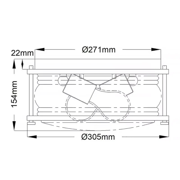 Plafon retro Ashland Bay QN-ASHLANDBAY-F-NBR-BATH Quintiesse IP44 mosiądz