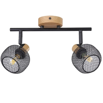 Regulowany plafon Grendel 3128 2-punktowa lampa sufitowa czarna drewno