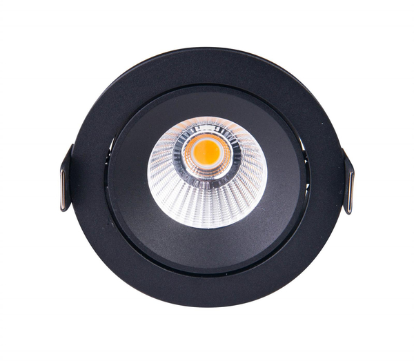 Sufitowa LAMPA wpuszczana CYKLOP H0095 Maxlight okrągła OPRAWA podtynkowa LED 12W 3000K oczko metalowe IP65 czarne