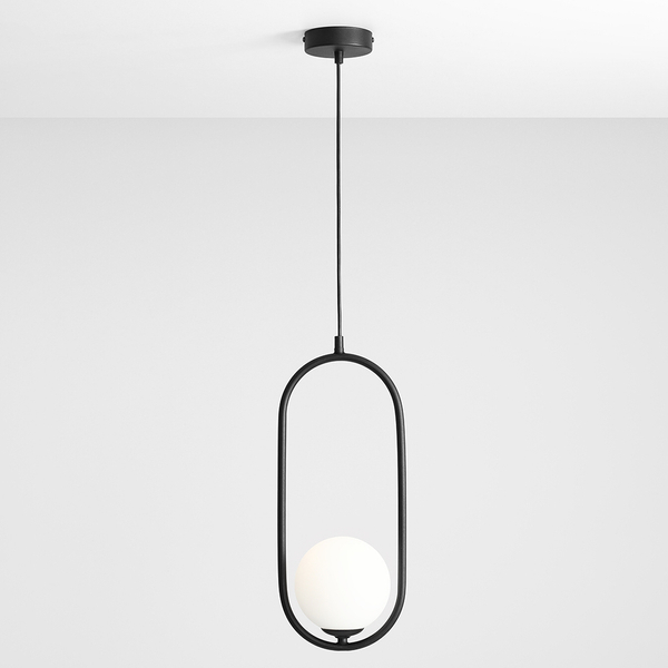 Lampa wisząca RIVA 1086G1 Aldex metalowy zwis do salonu biała kula