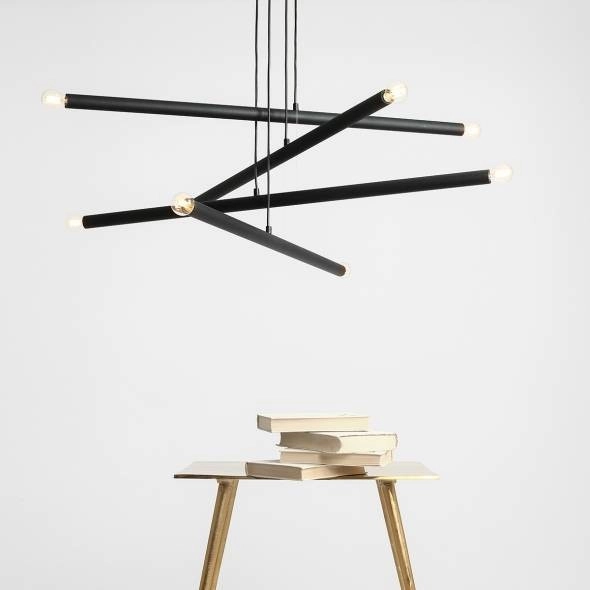 Loftowa lampa wisząca TUBO 1072P1 Aldex metalowe tuby kaskada czarna