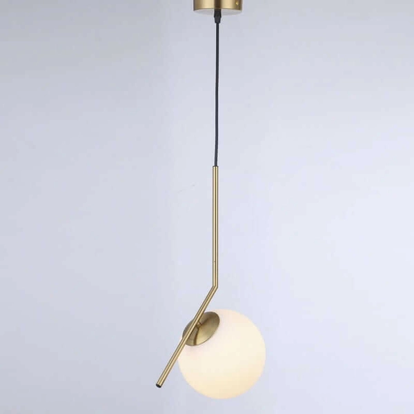 Lampa wisząca HERMI ABR-KMT-B Abruzzo do jadalni kula złota biała