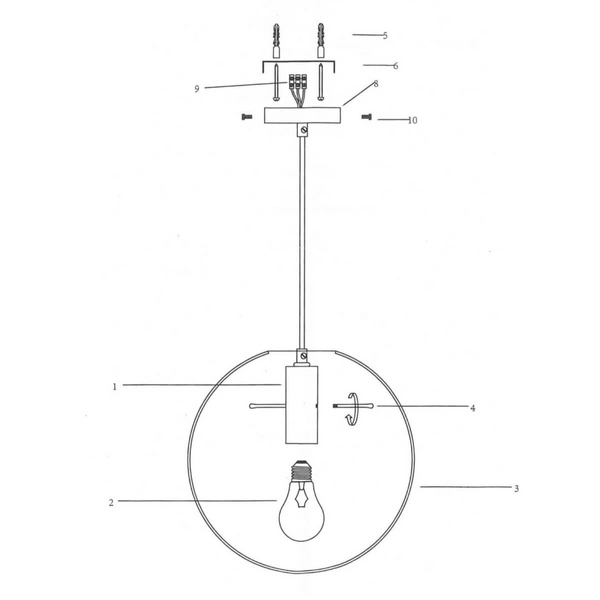 Loftowa LAMPA wisząca PUERTO LP-004/1P M BK Light Prestige skandynawska OPRAWA szklany ZWIS kula ball przezroczysta czarna