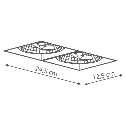 Wpuszczana LAMPA sufitowa CORLETO LP-9S22/2R WH Light Prestige prostokątna OPRAWA podtynkowa do zabudowy biała