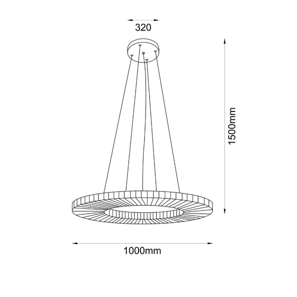 Lampa zwisająca nad stół Nexo 5229 LED 110W 4000K pierścień czerwony