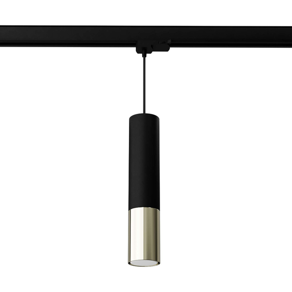 Wisząca lampa trzyfazowa LOOPEZ MYL.00014 tuba z żarówką czarny złoty