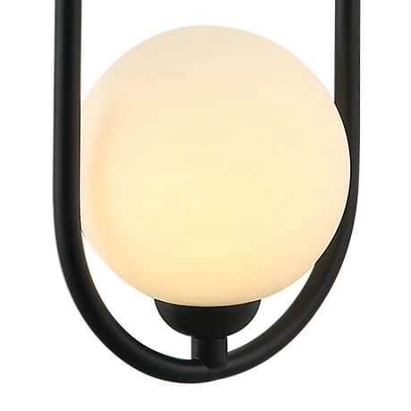 Ścienna lampa z kulą Lupus WL-3965-1-BL Italux szklana czarny biały