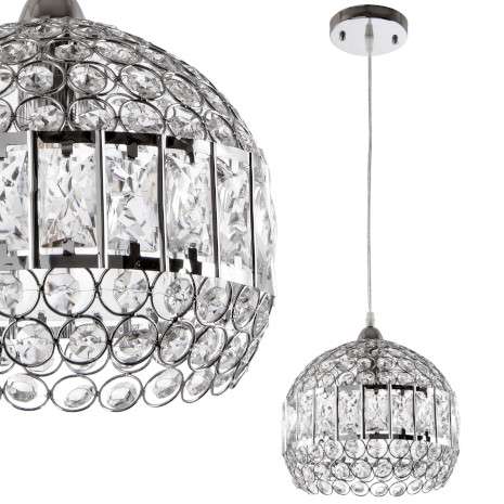 Kryształowa lampa wisząca VEN E1648/1H glamour przezroczysty chrom