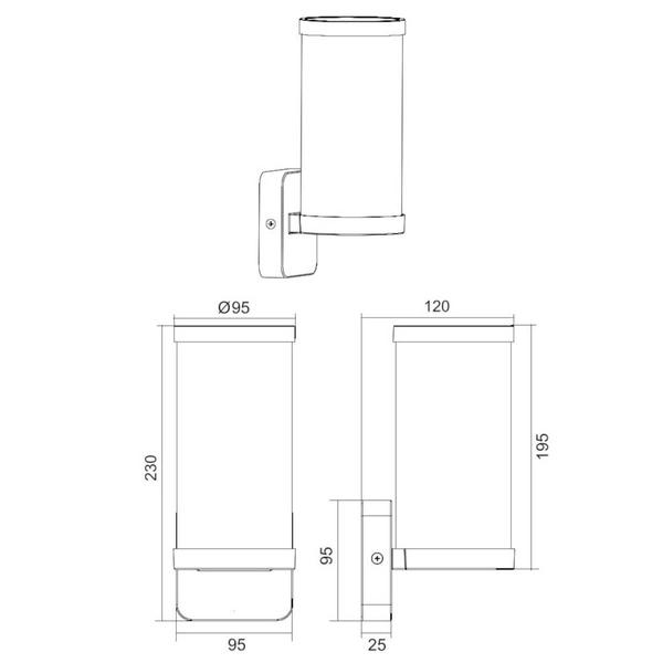 Metalowa lampa ścienna Bonito R21596131 IP44 tuba biały