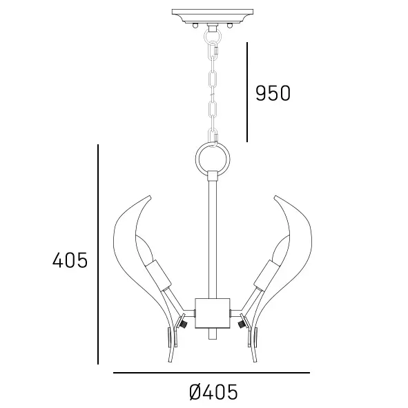 Wisząca lampa Cannes P06722BR na łańcuchu do salonu przezroczysty mosiądz