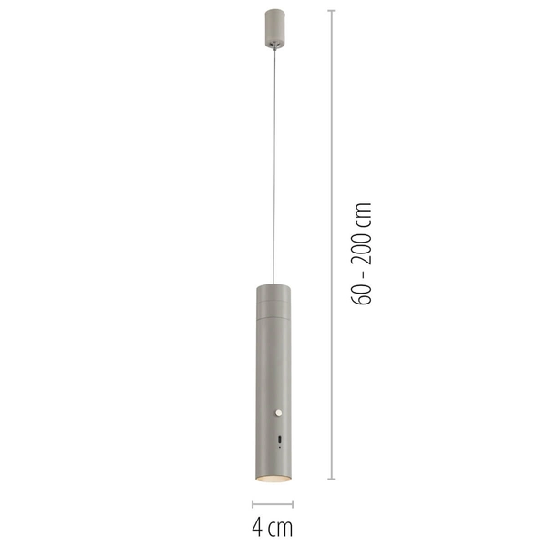 Zawieszana lampa do salonu ATTACH 18281-40 Just Light LED 3W 3000K szary