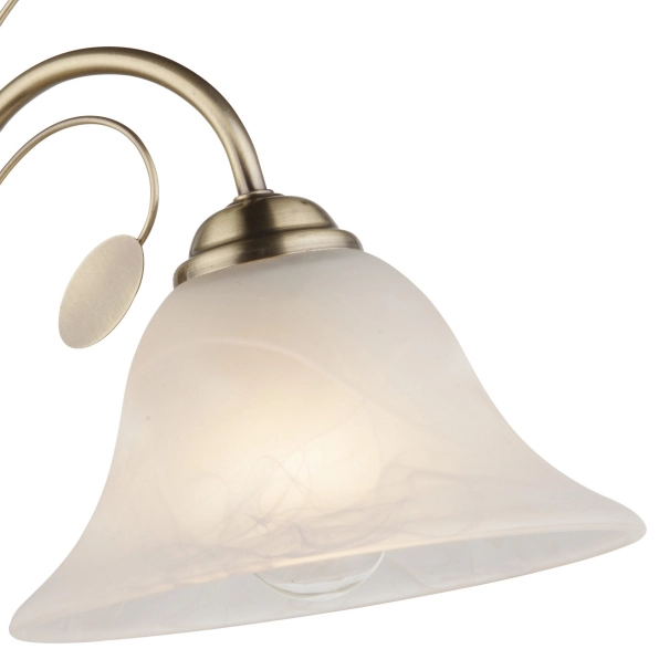 Antyczny kinkiet do sypialni Posadas szklana lampa ścienna biała