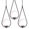 Łezka LAMPA wisząca K-4772 Kaja szklana OPRAWA kule ball na listwie ZWIS modernistyczny czarny biały