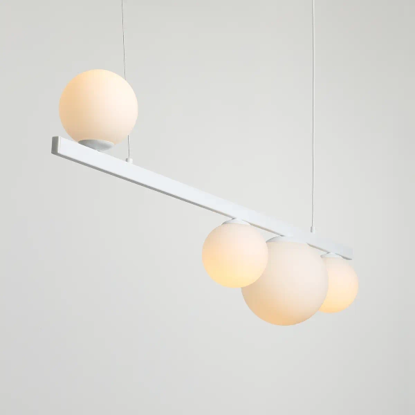 Wisząca lampa szklana GARDA 1099L molekuły okrągłe białe